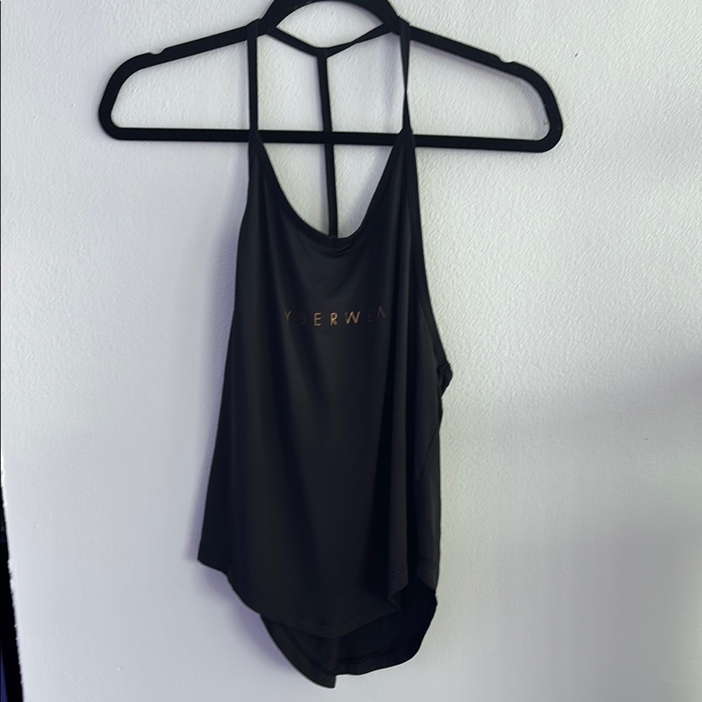 Ryderwear Black Asymmetrical Backless Tank Top